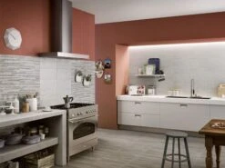 Piastrella Rieti Decor Grigio 20X45 Effetto Muretto Travertino 3D