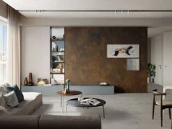 Piastrella Sottile 3,5 Mm Slim Metal Corten 50X100 Gres Effetto Metallo Ruggine