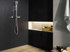 Piastrella Sottile 5 Mm Slim Slate Black 60X150 Gres Effetto Ardesia Nera