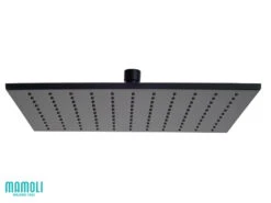 Soffione Doccia Feel 20x20 Ottone Quadrato Nero Opaco