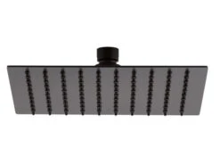 Soffione Doccia Warrior 20X20 Acciaio Inox Quadrato Nero Opaco