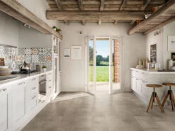 Pavimento Spc Space Greige Effetto Cemento Grigio Tortora