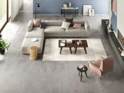 Pavimento Spc Space Silver Effetto Cemento Grigio Chiaro