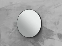 Specchio Bagno Queen Ø60 Cm Con Cornice Verniciato Nero Opaco