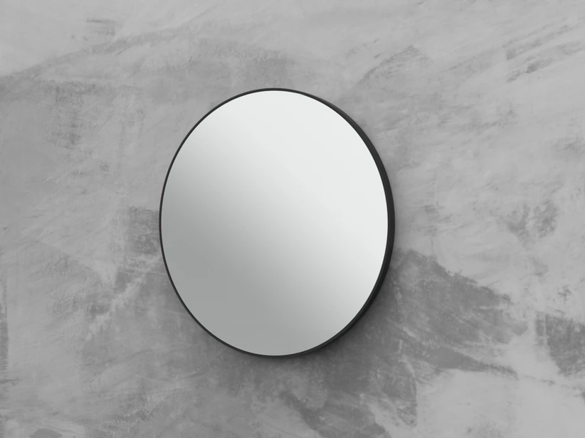 Specchio Bagno Queen Ø60 Cm Con Cornice Verniciato Nero Opaco 3 Specchio Bagno Queen Ø60 Cm Con Cornice Verniciato Nero Opaco