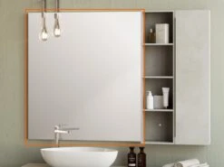 Specchio Bagno Filo Lucido Con Bordo In Pvc Cm. 89X100