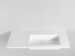 Lavabo Da Appoggio Unitop Hide 115,5X51,5 Destro In Resina Opaco Bianco