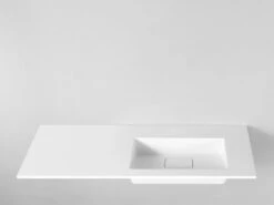 Lavabo Da Appoggio Unitop Hide 140,5X51,5 Destro In Resina Opaco Bianco