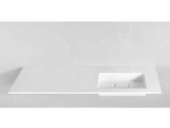 Lavabo Da Appoggio Unitop Hide 180X51,5 Destro In Resina Lucido Bianco
