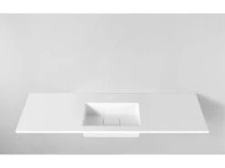 Lavabo Da Appoggio Unitop Hide 190,5X51,5 In Resina Lucido Bianco