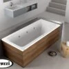 Vasca Idromassaggio Jacuzzi® Silk 170x70 Destra Con 8 Bocchette E Finitura Effetto Legno Dark Oak