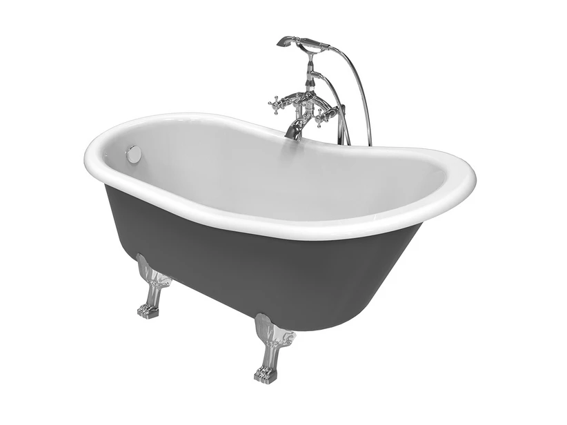 Vasca Freestanding Epoque 170X77 Con Piedini Grigio E Bianco 3 Vasca Freestanding Epoque 170X77 Con Piedini Grigio E Bianco