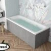 Vasca Idromassaggio Jacuzzi® Silk 180x80 Sinistra Con 8 Bocchette E Finitura Effetto Cemento -Vendite BagnoVivo vasca sinistra silk cemento 1