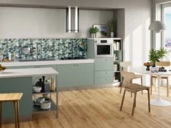 Rivestimento Velvet Round Mix 30x90 Decoro Geometrico Blu E Verde