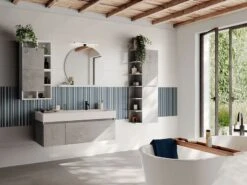 Rivestimento Velvet Line Mix 30x90 Decoro A Righe Blu E Verde