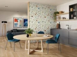 Decoro Wallart Flowery Ivory Gres Sottile Effetto Carta Da Parati Floreale Composizione 100x100