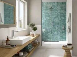 Decoro Wallart Inkline Green Gres Sottile Effetto Carta Da Parati Floreale Composizione 100x100