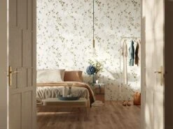 Decoro Wallart Jasmine Ivory Gres Sottile Effetto Carta Da Parati Floreale Composizione 100x100