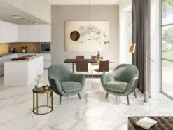 Piastrella Xlab Calacatta 120X120 Gres Lappato Effetto Marmo Bianco