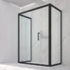 Box Doccia Zen 70x100x70 H190,4 Porta Scorrevole E 2 Lati Fissi Cristallo 6 Mm Trasparente Nero Opaco -Vendite BagnoVivo zen angolare 3 lati nero v2 2